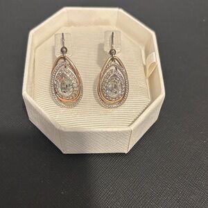 Chic Two-Tone Teardrop Earrings